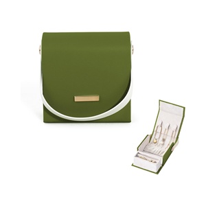 Portable Handmade Small Hand-held <b>Jewelry</b> <b>Box</b> for Travel-PU Material Magnetic Closure <b>Jewelry</b> Storage for Rings <b>Necklaces</b> - Product Image 1