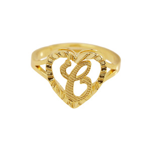 Cincin Nama Wanita Model Hati Terbaru, Hadiah Fashion, Cincin Inisial Huruf Putar Custom, Lapisan Emas Rose, Cincin Hip Hop - Product Image 3