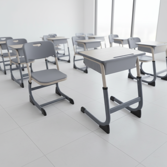 Wholesale Ergonomic Study Table for Students with Drawer Plastic+Metal Modern Design School Furniture for School Learning