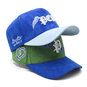 Phong Cách Sân Bay Du Lịch Mùa Hè Mùa Xuân Mùa Thu Thời Trang Retro Tùy Chỉnh Hat Thư Logo Ban Đầu Da Lộn Bóng Chày Mũ 5 Bảng Điều Chỉnh Mũ Da Lộn - Product Image 1