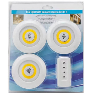 Veilleuse LED avec télécommande, lot de 3, blanc chaud, interrupteur tactile, alimentée par piles, forme hexagonale - Product Image 2