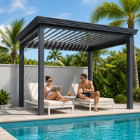 Pergola à lames motorisées électriques en alliage d'aluminium, écologique, pour l'extérieur, protection solaire, OEM ODM