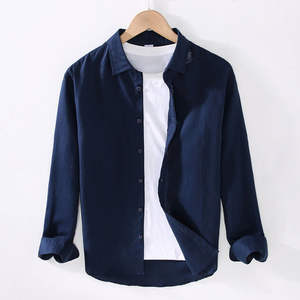 <span class=keywords><strong>Camicia</strong></span> da <span class=keywords><strong>Uomo</strong></span> a Maniche Lunghe in Misto Cotone e <span class=keywords><strong>Lino</strong></span> con Colletto Quadrato Stile Casual Stagione Primaverile Taglia XL - Product Image 3