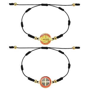 Pulsera Católica Tejida de Cuerda Roja de San Benito, Regalo Religioso, Pulsera de la Virgen María en Stock - Product Image 5
