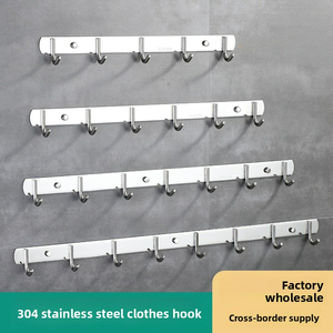 Appendiabiti da Parete Moderno in Acciaio Inox 304 con 6 Ganci Multifunzione ad Alta Capacità di Carico per Cucina e Bagno - Product Image 2