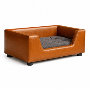 Cuccia per Cani di Alta Qualità in Pelle Sintetica Moderna, Stile Divano Rettangolare, Cuscino Morbido per Cani di Piccola Taglia, Resistente per Interni - Product Image 1