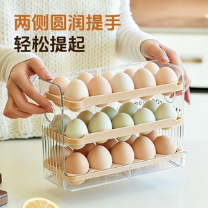 Egg Storage Box 3 Layer Flip Top <b>With</b> Lids For Kitchen Refrigerator Use - Product Image 5