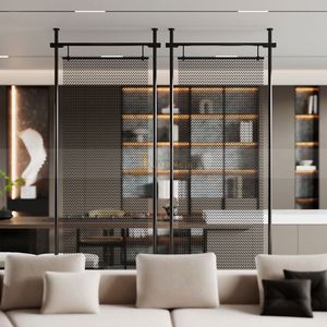 LL394 Hotel Restaurant Woven Stainless Steel Wire Mesh Partition <b>Wall</b> <b>Screen</b> Cutting Hanging Waterproof Translucent Decorative - Product Image 3