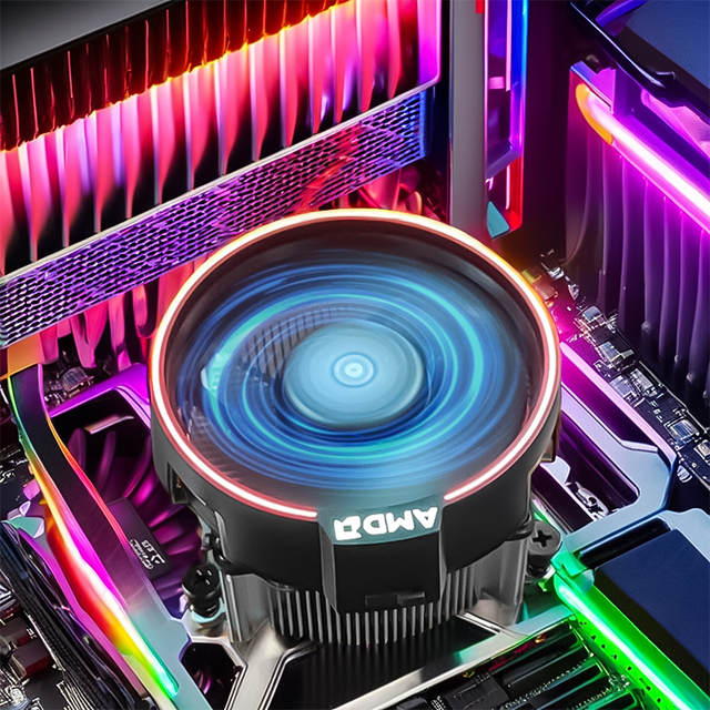 Quiet 4-Pin PWM CPU Fan With Argb Cooling Fan Computer PC Cpu Cooler for Amd Am4 Am5 Radiator Processor Heatsink CPU Air Cooler