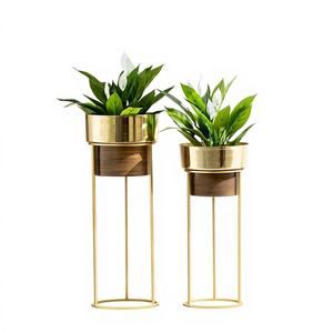 Jardinière élégante en acier inoxydable chromé avec détails complexes et fonction suspendue, rehaussant la décoration intérieure/extérieure pour la maison et le jardin - Product Image 1