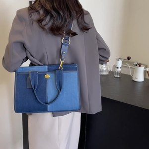 2024 nuovo arrivo <span class=keywords><strong>borse</strong></span> Tote di grandi dimensioni donna <span class=keywords><strong>borse</strong></span> di tela per pendolarismo cucite <span class=keywords><strong>borse</strong></span> a colori - Product Image 5
