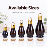 Flacon compte-gouttes en verre ambré personnalisé en forme de gourde 10ml 20ml 30ml 50ml 100ml pour huiles essentielles, parfums et cosmétiques