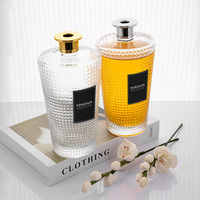 Flacon diffuseur de parfum en verre transparent de luxe à faible MOQ, 1000 ml, surdimensionné avec bâtonnets