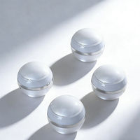 En stock – Pot sphérique en acrylique blanc nacré 5g, flacon vide pour crème et crème visage, recharge cosmétique pour soins de la peau