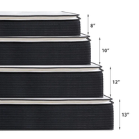 Matelas en mousse à mémoire de forme gel orthopédique personnalisé à 5 zones avec ressorts ensachés et massage, roulé dans une boîte