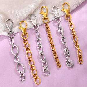 Cadena de llavero unisex de acero inoxidable con cierre de mosquetón, cadena de cintura estilo urbano, cadena múltiple para accesorios de moda - Product Image 1