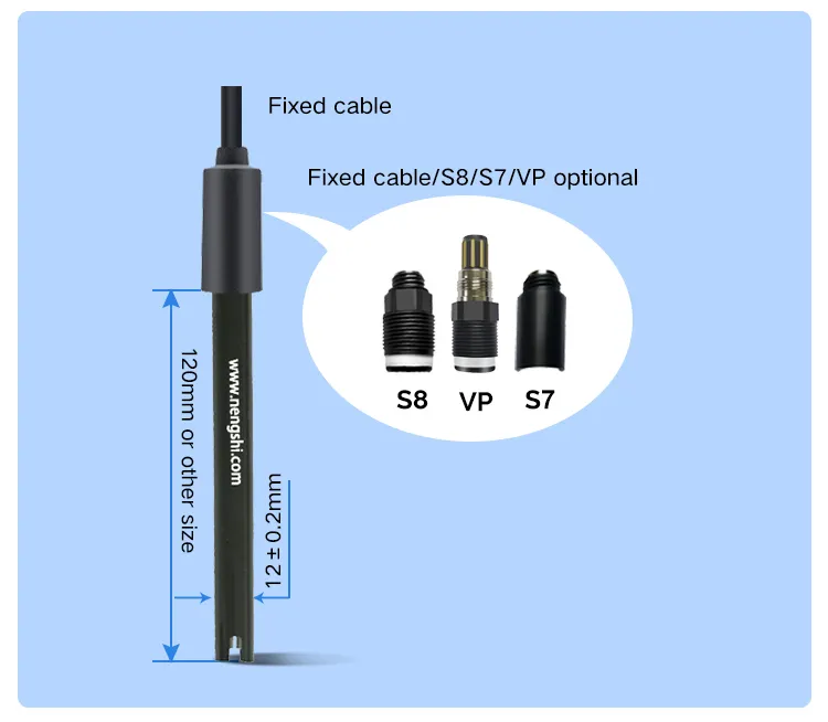 Fabrika satış OEM iletkenlik EC sensörü 0-2000us/cm EC prob yüksek doğruluk EC elektrot