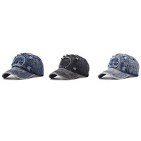 Casquettes de baseball en jean délavé avec logo personnalisé, effet délavé à l'acide, casquette souple non structurée, casquette vintage unisexe pour papa