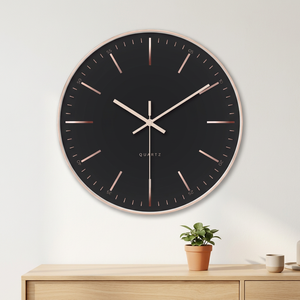 Horloge murale élégante et contemporaine à aiguilles, style antique, en plastique rose, pour école, bureau, salon - Product Image 5