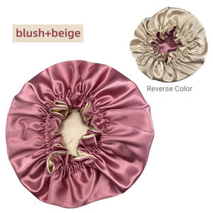 Bonet Tidur Malam Besar, Dapat Disesuaikan, Elastis, Dua Lapis, Bolak-Balik, Bahan Sutra Satin untuk Tidur - Product Image 4