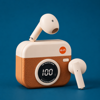 Auriculares Inalámbricos Q86 para Comercio Exterior, Nuevos, con BT V5.4, Diseño Retro Semi-In-Ear, Larga Duración, Pantalla Digital