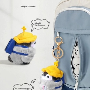 Peluche courte mignonne de petit pingouin à énergie positive japonaise, très vendue, pendentif pour sac d'école et de voyage, vente en gros - Product Image 2