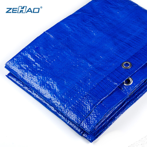 Bâche en polyéthylène légère et imperméable, bâche PE de couleur bleue avec œillets - Product Image 1