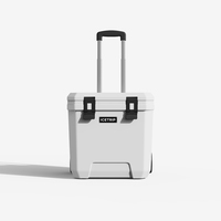 Haute qualité isolé en plastique 24L extérieur glacière promotionnel grande roue glacière