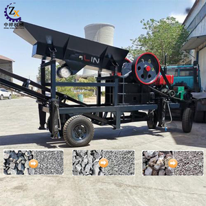 Installation mobile de concassage de pierres sur roues, concasseur de <span class=keywords><strong>roche</strong></span> de 2 à 500 tonnes par heure pour la production de sable et de pierres concassées sur site - Product Image 1