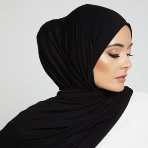 Bonne couture femmes écharpes plaine doux Modal Turban tête enveloppe Jersey Hijab écharpe coton lourd Long musulman châle 170*60cm - Product Image 2