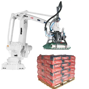 Full-Automatic hot Popular Hot Sales Type Robot Arm Carton Case Packing Line tile Animal Feed Robot Palletizer