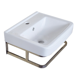 Lavabo d'angle mural triangulaire en céramique de petite taille avec cadre en acier inoxydable – Vente directe usine Chaozhou - Product Image 4