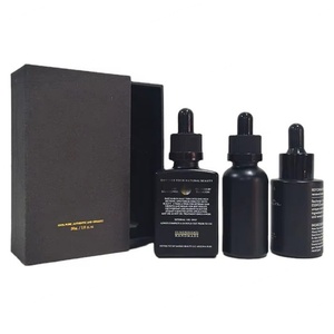 Black 30ml 50ml 60ml 1oz Facial Essential Oil Glass Dropper Serum Oil Bottle Screen Printed Custom Color Tube <b>Box</b> Paper - Product Image 1