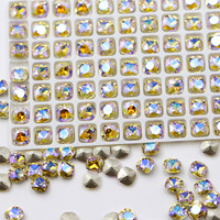 Pierre de cristal en verre K9 à dos pointu, carrée, de 4 mm à 18 mm, toutes tailles, pour la mode, les vêtements et la conception 3D - Paso Sico
