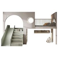JINS 2026 nouveau Style personnalisé filles lit en bois massif frais Simple Double Decker Loft lit moderne doux Design avec lit égaré