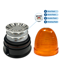 Feu de signalisation LED SG-NR12C 24W DC12-24V, clignotant/rotatif, avec modes de clignotement/stroboscopique en option, prise allume-cigare, pour chariot élévateur et grue
