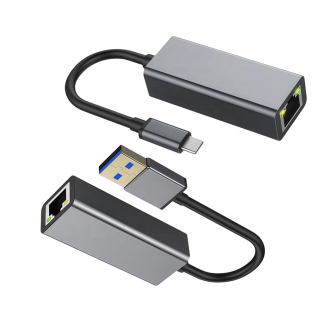 Usb3.0 to Rj45 Ethernet Adapter Aluminum Alloy Usb Rj45 Adapter 1000Mbps Usb Hub Adapter