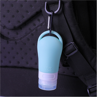 Flacon de voyage portable 38ml 60ml 90ml, distributeur de désinfectant pour les mains, savon liquide, conteneur rechargeable en silicone, cosmétique en plastique