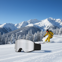 Masque de ski personnalisé avec logo, en polycarbonate magnétique, double couche anti-buée, protection UV pour tous