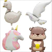 Nouveaux Ballons en Aluminium Mat à Motifs de Dessins Animés (Paresseux, Licorne et Colombe) pour Décorations de Fête d'Anniversaire pour Enfants