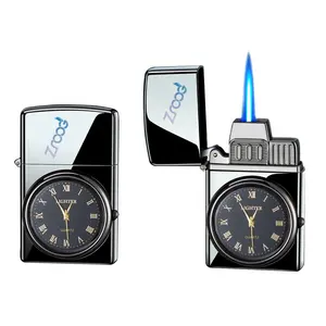 Lovisle 기술 새로운 시가 가스 충전식 전기 라이터 시계 담배 방풍 손목 시계 라이터