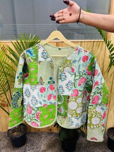 Cotton Women's <b>Quilted</b> <b>Jacket</b> Block Printed Boho Style <b>Quilted</b> Handmade <b>Jackets</b>, Gifts Button Closer <b>Jacket</b> for Women Gifts - Product Image 5