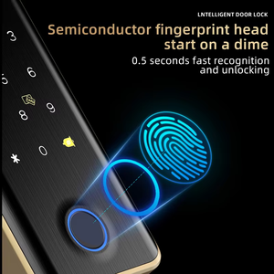 חם למכור tuya & tlock מנעול דלת זכוכית טביעת אצבע עם כרטיס מפתח אפליקציה מרחוק לפתוח מסגרת מסגרת זכוכית הזזה מנעול דלת מסגרת - Product Image 3