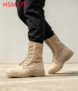 Bottes de combat en cuir LXG, modèle Hua Singh, <span class=keywords><strong>pour</strong></span> trekking tout-terrain, avec semelle anti-choc, imperméables, avec chaussettes intégrées, en vente HSM175 - Product Image 1