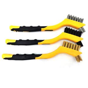 Juego de <span class=keywords><strong>Mini</strong></span> cepillos de alambre para limpieza, para trabajos y eliminación de pintura, óxido, amarillo y negro, 3 unidades - Product Image 3