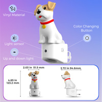 Veilleuse 3D LOHAS Schnauzer à brancher avec capteur crépusculaire, couleurs RGB changeantes, intensité réglable, pour chambre à coucher