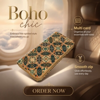 Dompet Gabus Grosir untuk Wanita Motif Bunga Vintage Ramah Lingkungan Tipis Panjang dengan Ritsleting Portabel