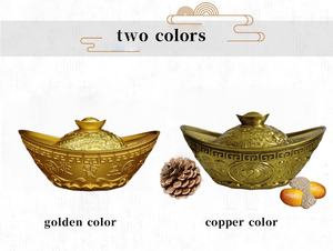 Sculpture en laiton personnalisée, ornements en relief, dragon et phénix, lingot pour bassin avec couvercle, lingots de cuivre - Product Image 3