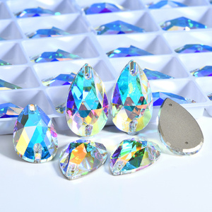 BOBOHOO de alta calidad 5A bisel coser en diamantes de imitación lágrima Bling Crystal AB diamantes de imitación coser en K9 para ropa camisa de vestir - Product Image 2