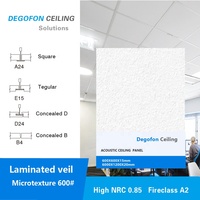 Panneaux de plafond décoratifs 2x4 et 2x2 pieds en fibres minérales noires pour la fabrication de faux plafonds / matériaux acoustiques (celotex)
